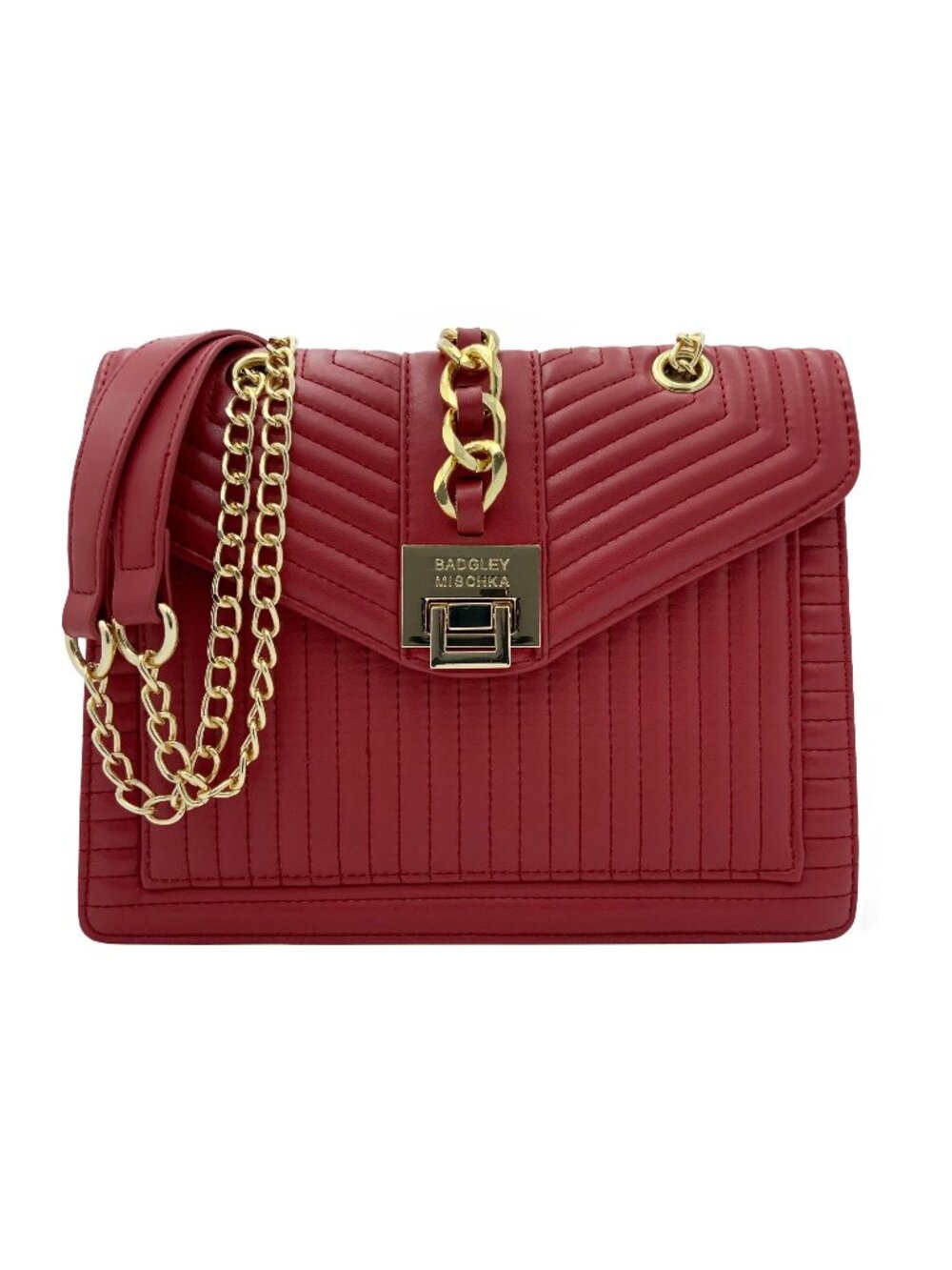 Badgley Mischka Red Quilted Crossbody